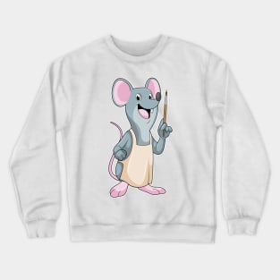 Mouse as Painter with Paint brush Crewneck Sweatshirt